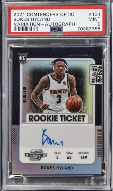 2021-22 Panini Contenders Optic Bones Hyland Ticket Autograph Variation #131 card image