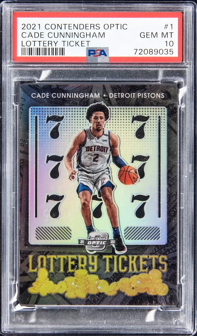 2021-22 Panini Contenders Optic Cade Cunningham Lottery Ticket #1 card image