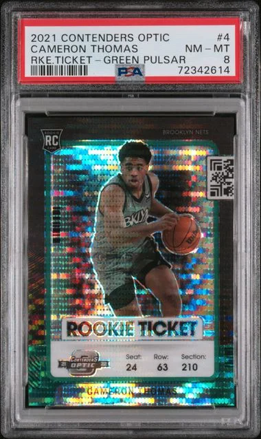 2021-22 Panini Contenders Optic Cameron Thomas Ticket Green Pulsar Prizm #4 card image