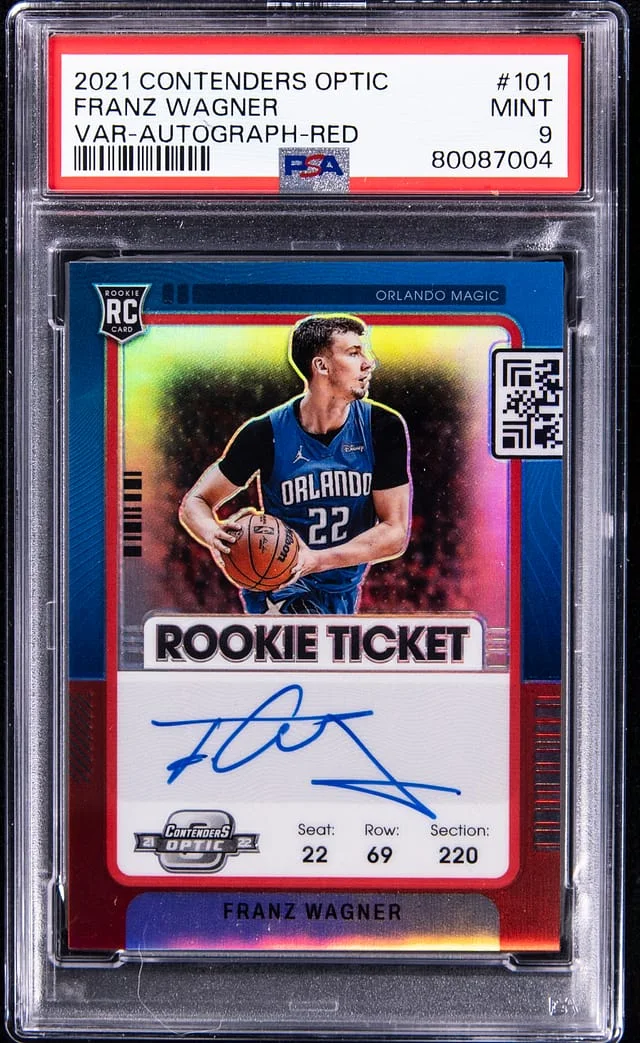 2021-22 Panini Contenders Optic Franz Wagner Variation Autograph Red #101 card image