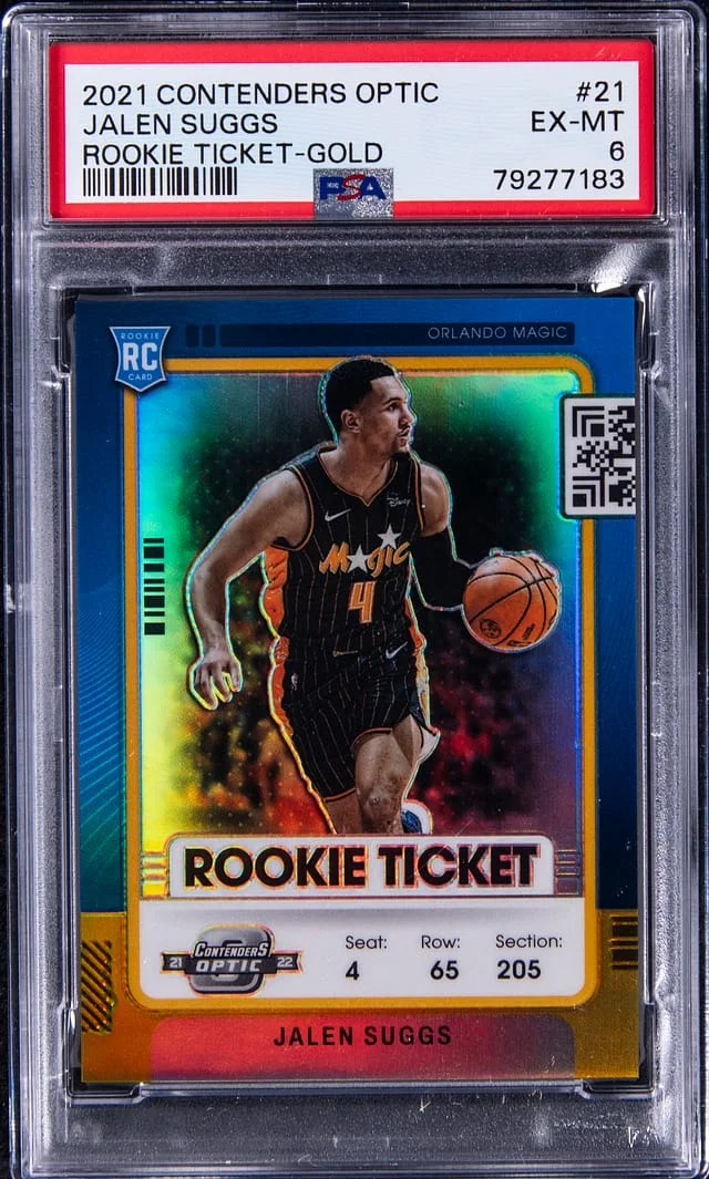 2021-22 Panini Contenders Optic Jalen Suggs Ticket Gold #21 card image
