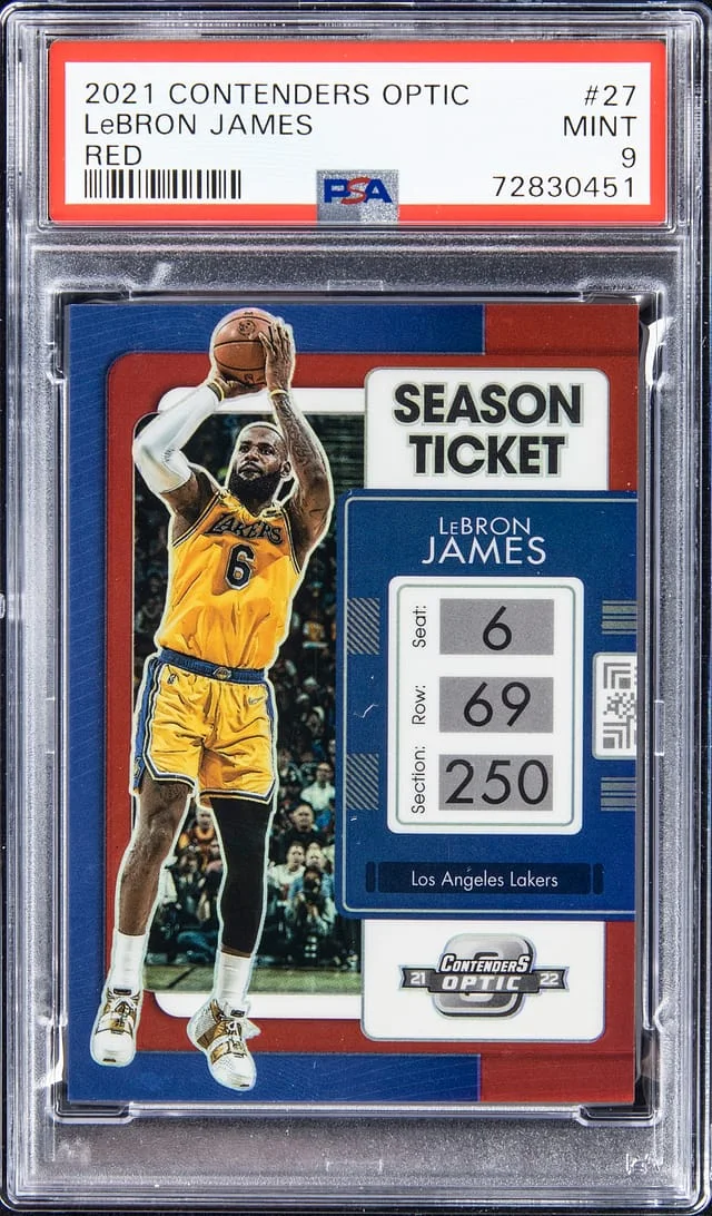 2021-22 Panini Contenders Optic LeBron James Red #27 card image