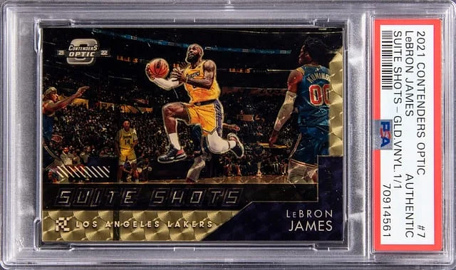 2021-22 Panini Contenders Optic LeBron James Suite Shots Blue Cracked Ice #7 card image