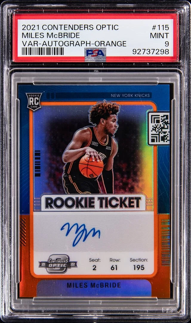 2021-22 Panini Contenders Optic Miles McBride Autograph Orange #115 card image