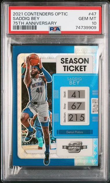 2021-22 Panini Contenders Optic Saddiq Bey 75th Anniversary #47 card image