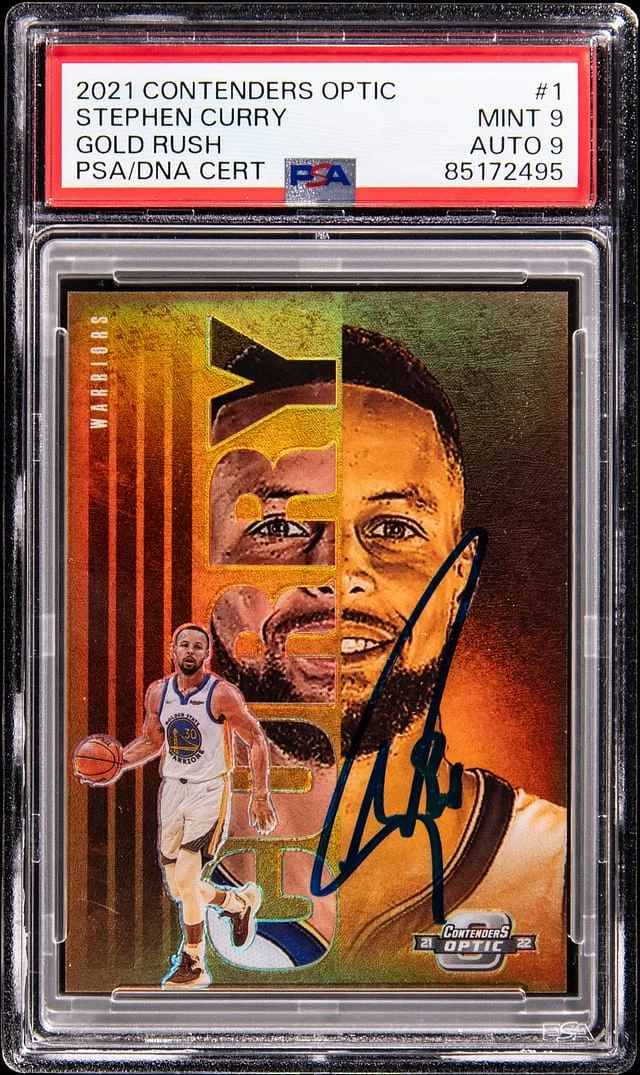 2021-22 Panini Contenders Optic Stephen Curry Gold Rush #1 card image