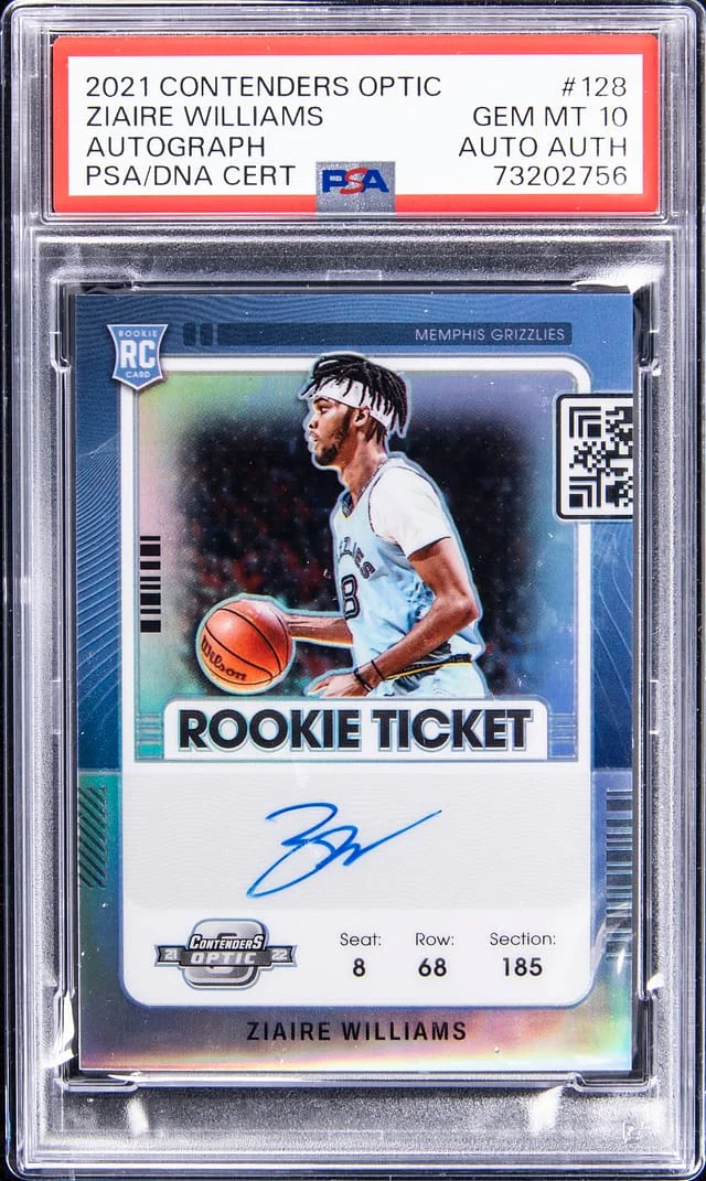2021-22 Panini Contenders Optic Ziaire Williams Autograph #128 card image