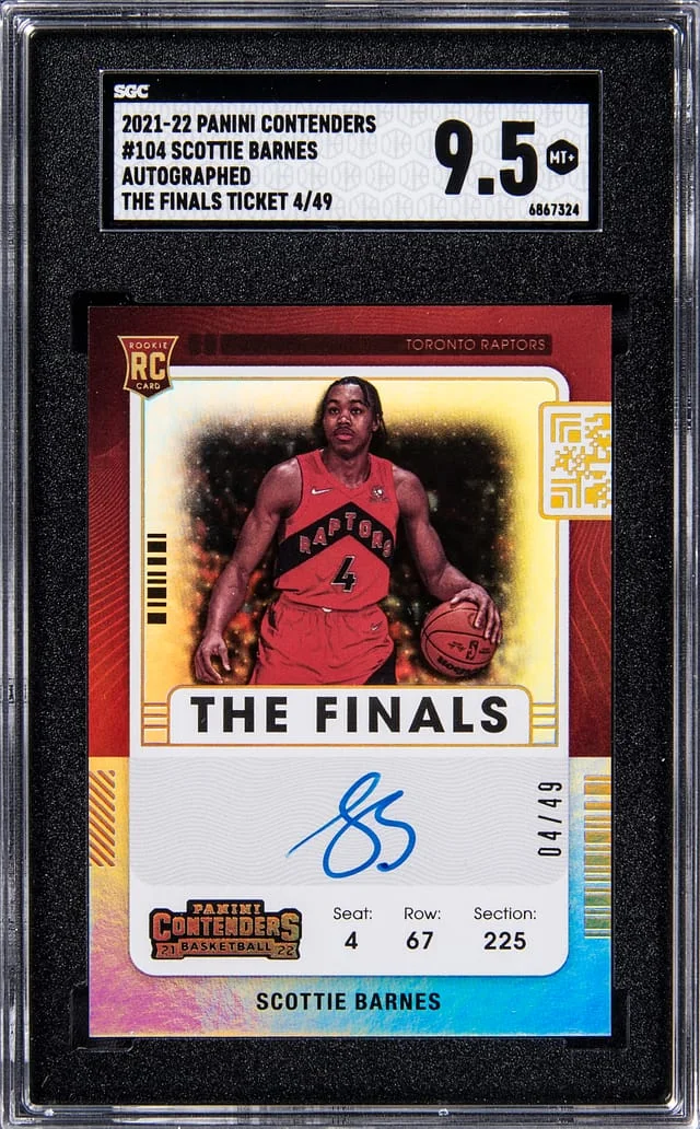 2021-22 Panini Contenders Scottie Barnes Autograph-Clear #104 card image