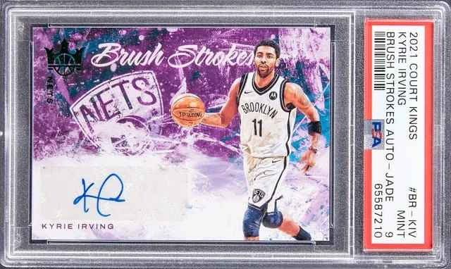 2021-22 Panini Court Kings Kyrie Irving Brush Strokes Autograph Jade #BR-KIV card image