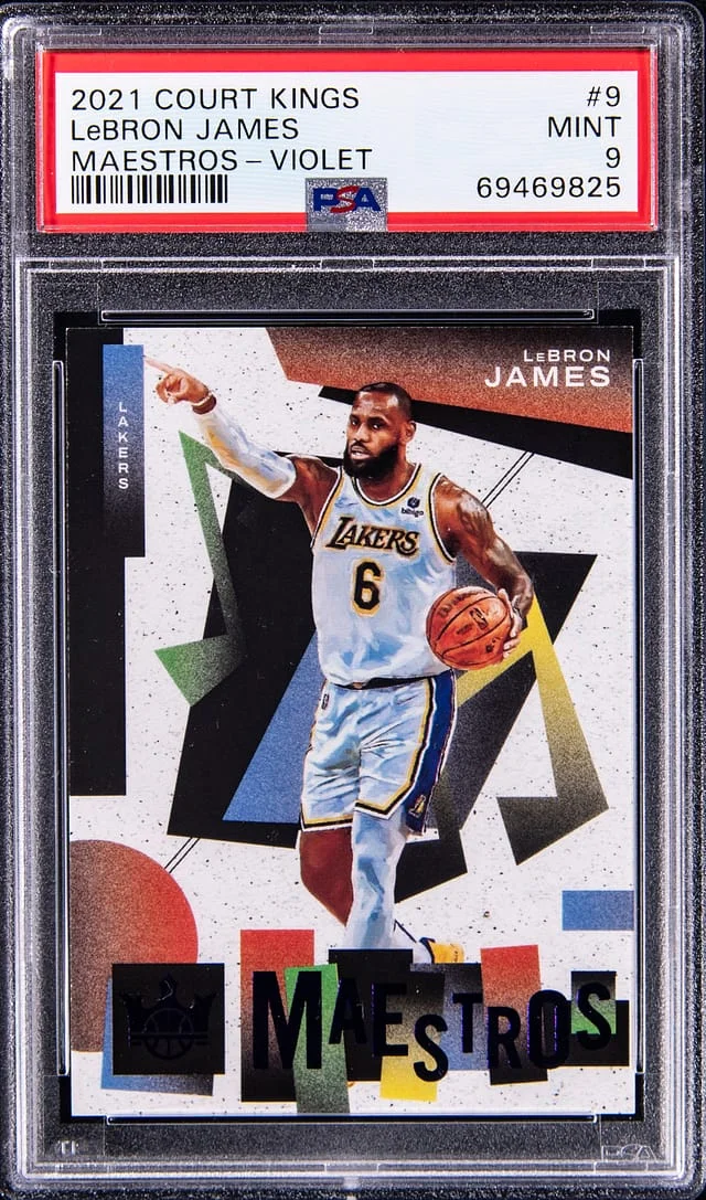 2021-22 Panini Court Kings LeBron James Maestros Violet #9 card image