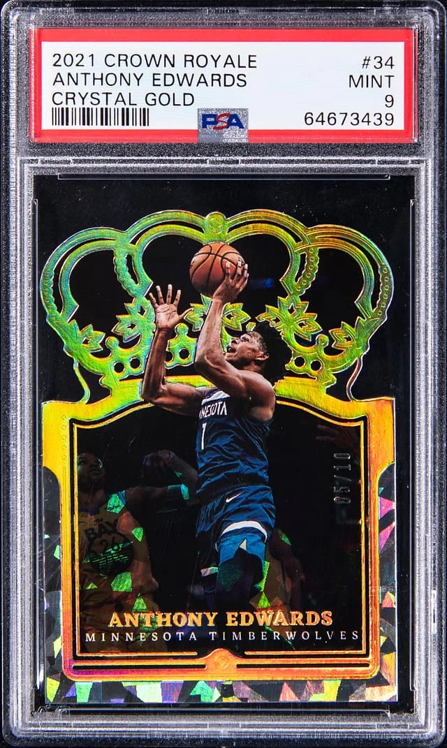 2021-22 Panini Crown Royale Anthony Edwards Crystal Gold #34 card image