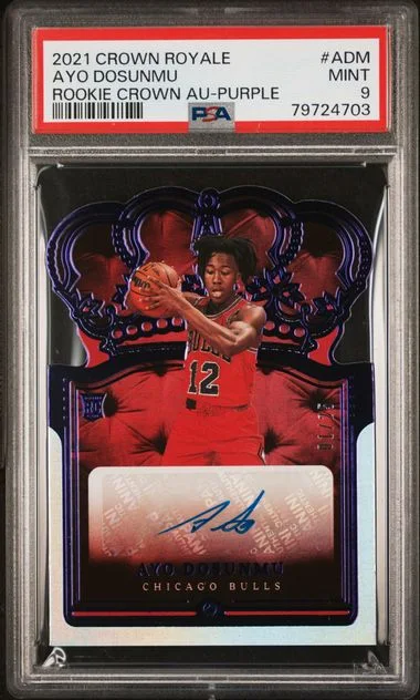 2021-22 Panini Crown Royale Ayo Dosunmu Crown Autographs Purple #ADM card image