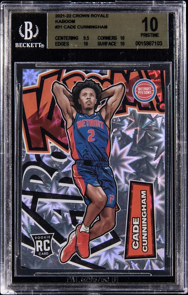 2021-22 Panini Crown Royale Cade Cunningham Kaboom #21 card image