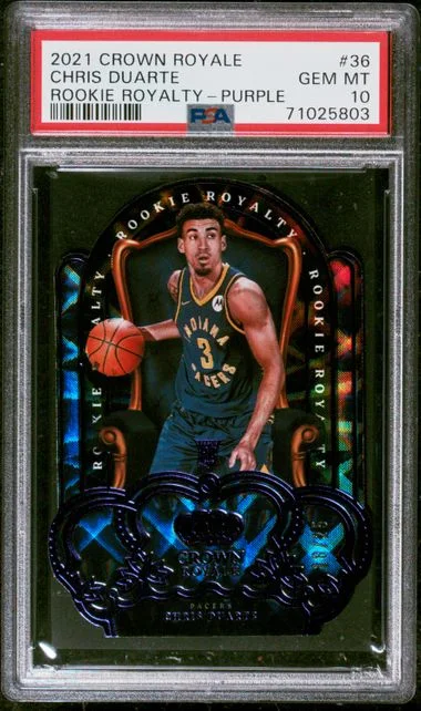 2021-22 Panini Crown Royale Chris Duarte Royalty Purple #36 card image