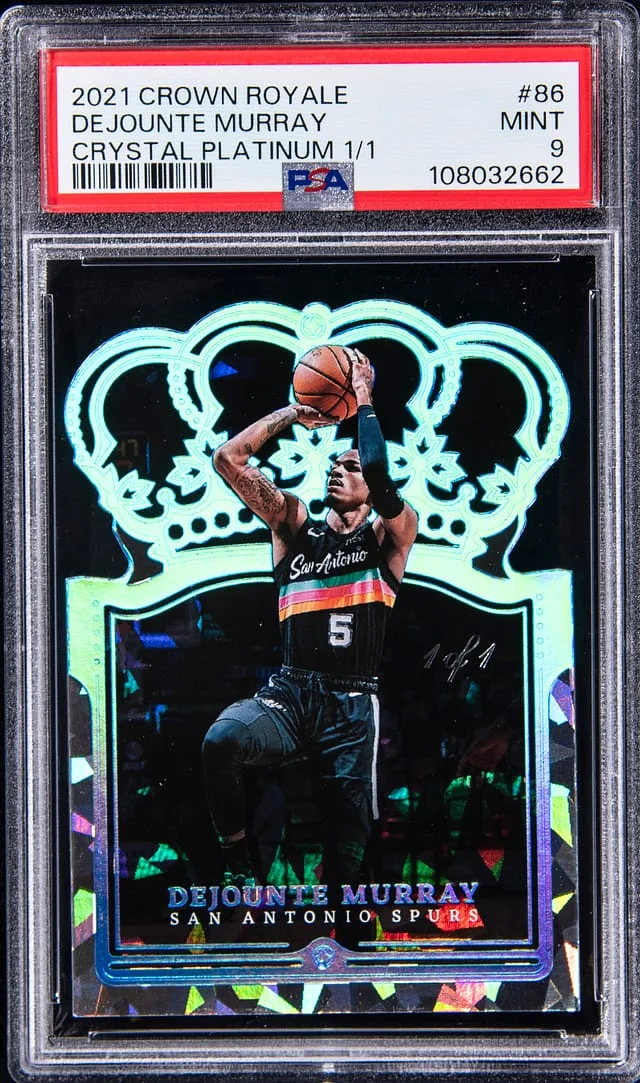 2021-22 Panini Crown Royale Dejounte Murray Crystal Platinum #86 card image