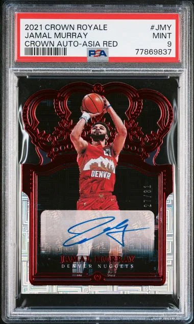 2021-22 Panini Crown Royale Jamal Murray Crown Autographs Asia Red #JMY card image