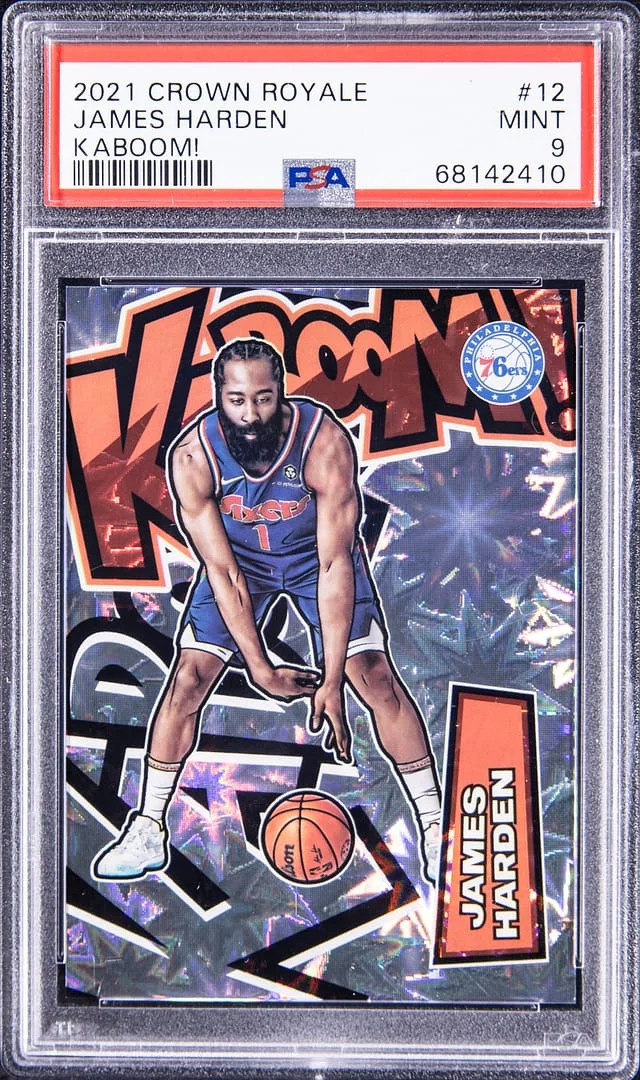 2021-22 Panini Crown Royale James Harden Kaboom! #12 card image