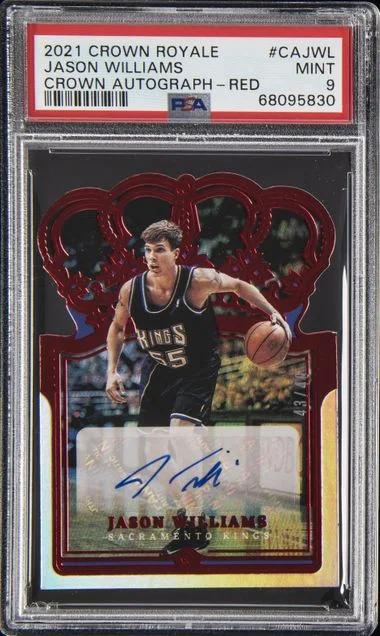 2021-22 Panini Crown Royale Jason Williams Crown Autographs Red #CA-JWL card image