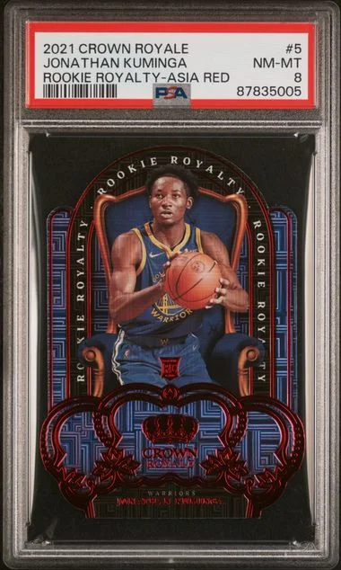 2021-22 Panini Crown Royale Jonathan Kuminga Royalty Asia Red #5 card image