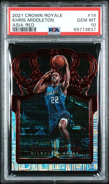 2021-22 Panini Crown Royale Khris Middleton Asia Red #14 card image