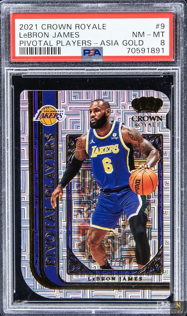 2021-22 Panini Crown Royale LeBron James Pivotal Players Gold #9 card image