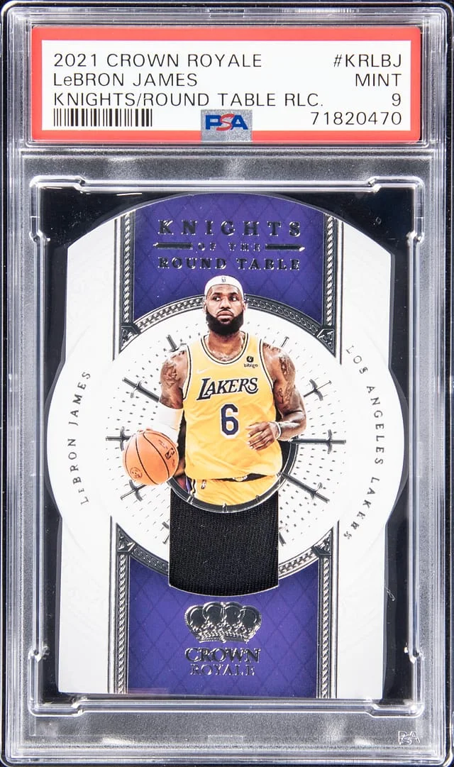 2021-22 Panini Crown Royale LeBron James Knights Of The Round Table Relics #KR-LBJ card image