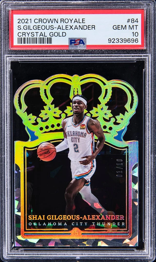 2021-22 Panini Crown Royale Shai Gilgeous-Alexander Crystal Gold #84 card image