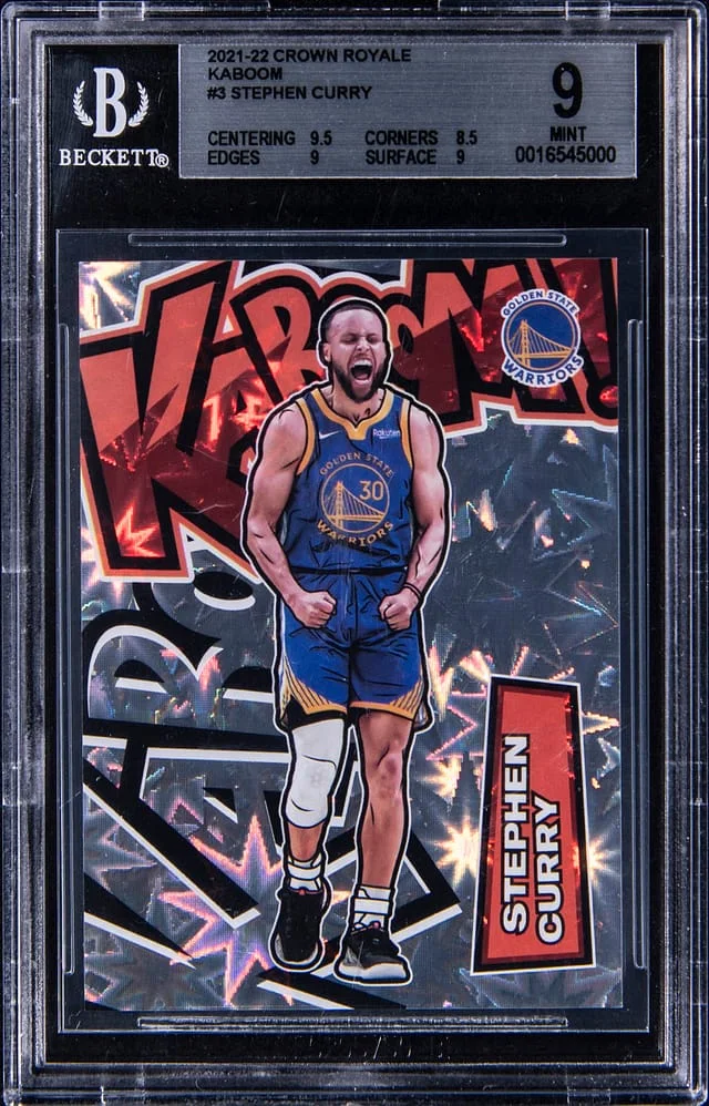 2021-22 Panini Crown Royale Stephen Curry Kaboom! #3 card image
