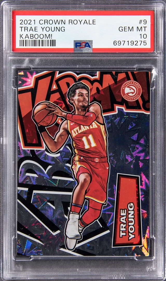 2021-22 Panini Crown Royale Trae Young Kaboom! #9 card image