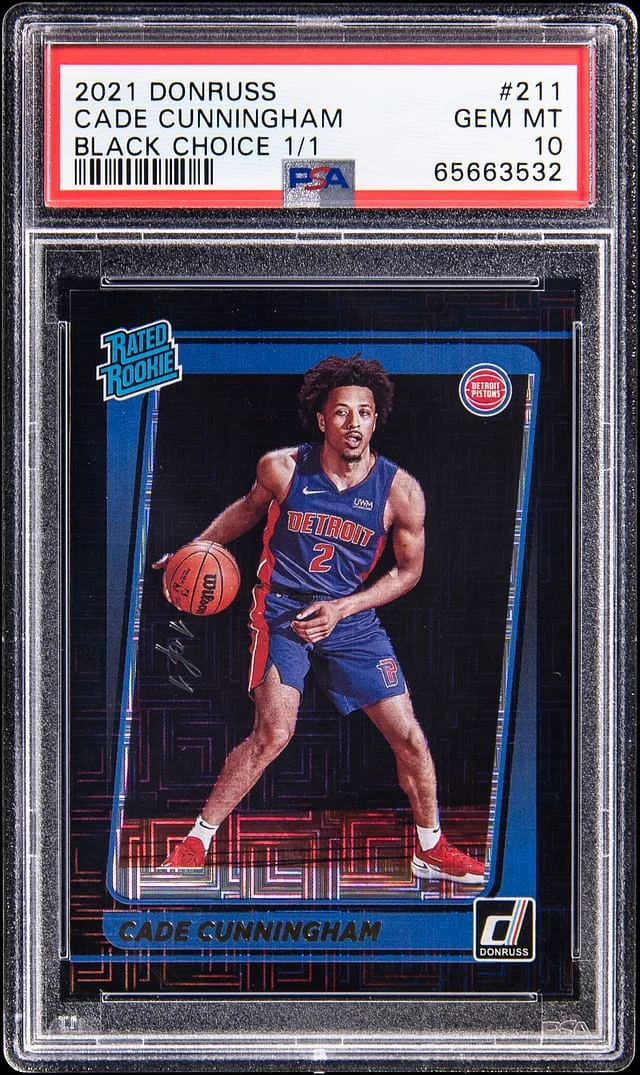 2021-22 Panini Donruss Cade Cunningham Rated Black Choice #211 card image