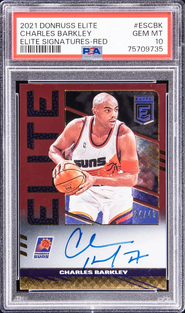 2021-22 Panini Donruss Charles Barkley Elite Signatures Red #ESCBK card image