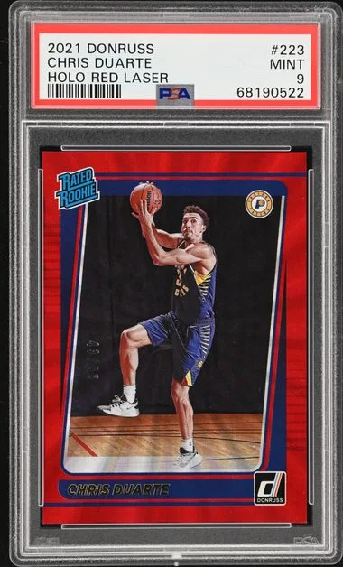2021-22 Panini Donruss Chris Duarte Holo Red Laser #223 card image