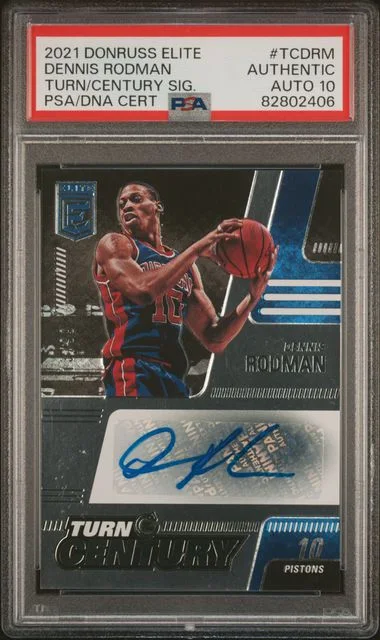 2021-22 Panini Donruss Dennis Rodman Elite Turn Of The Century Signatures #TC-DRM card image
