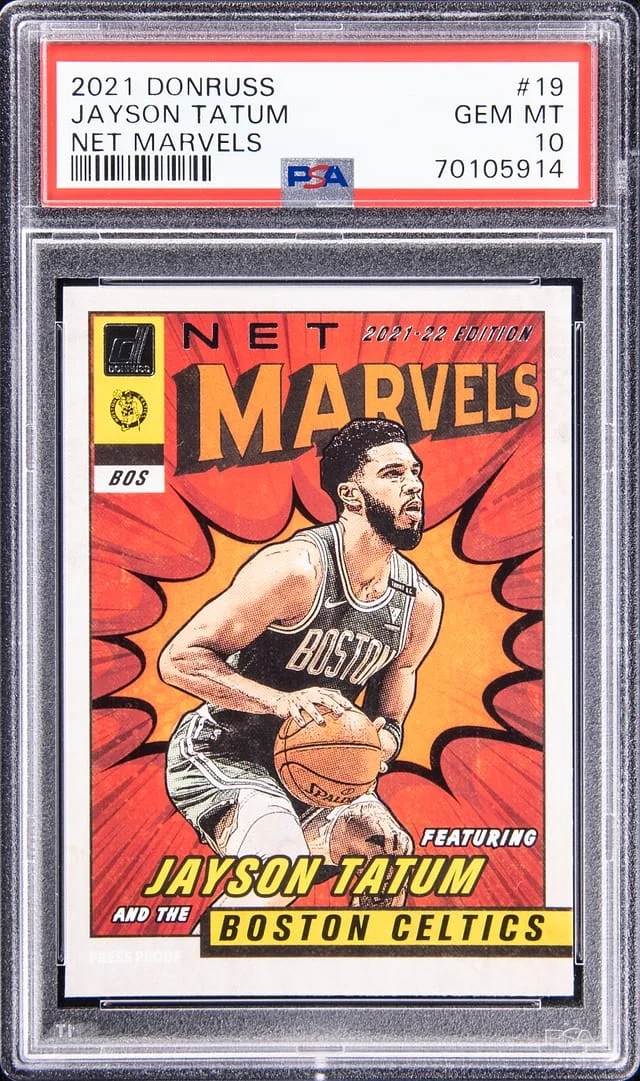 2021-22 Panini Donruss Jayson Tatum Net Marvels #19 card image