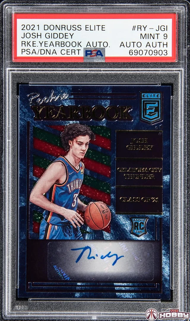 2021-22 Panini Donruss Josh Giddey Elite Yearbook Autograph #RY-JGI card image
