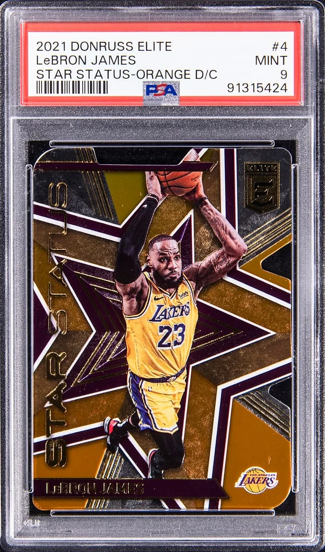 2021-22 Panini Donruss LeBron James Elite Star Status Orange Die-Cut #4 card image