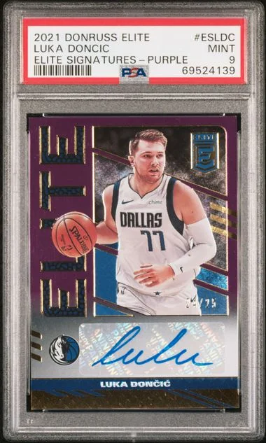 2021-22 Panini Donruss Luka Doncic Elite Signatures Purple #ES-LDC card image