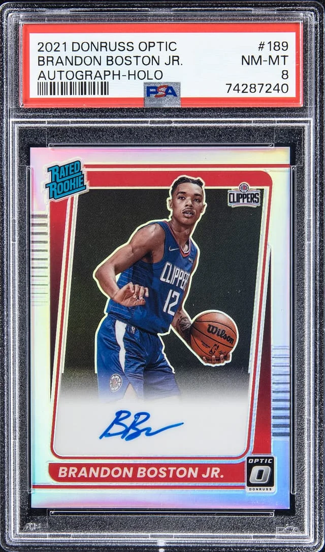 2021-22 Panini Donruss Optic Brandon Boston Jr. Autograph Holo #189 card image