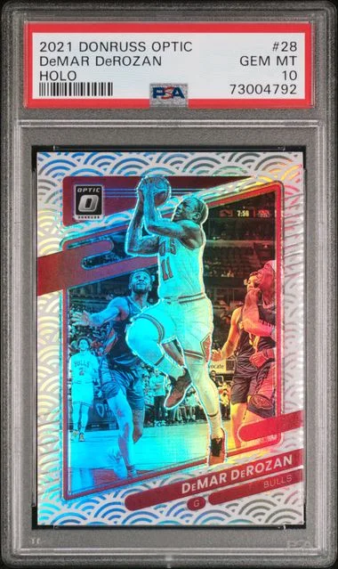 2021-22 Panini Donruss Optic DeMar DeRozan Holo #28 card image