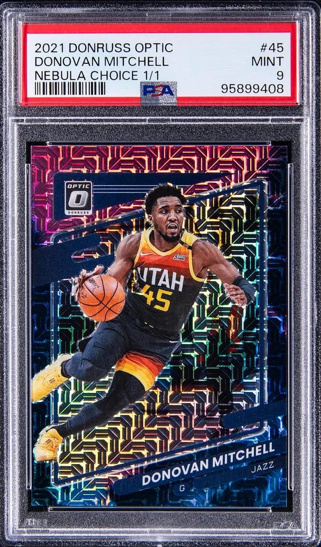 2021-22 Panini Donruss Optic Donovan Mitchell Red Choice #45 card image