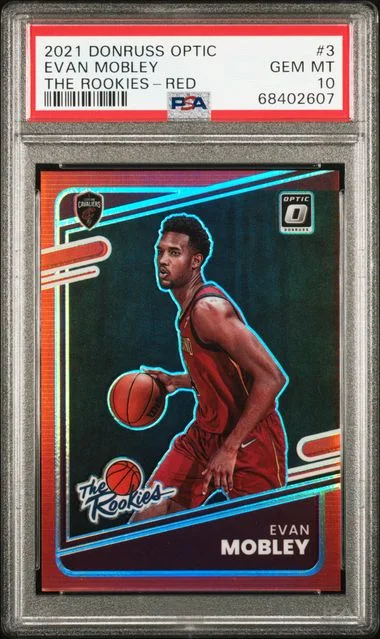 2021-22 Panini Donruss Optic Evan Mobley The Rookies Red #3 card image