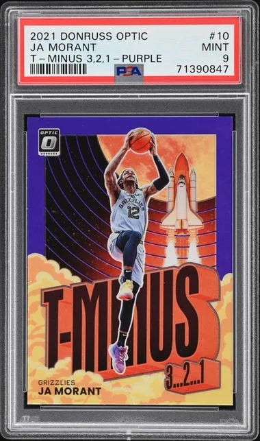 2021-22 Panini Donruss Optic Ja Morant T-Minus 3...2...1... Purple #10 card image