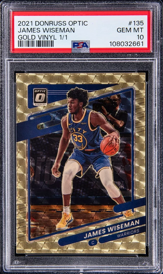2021-22 Panini Donruss Optic James Wiseman Gold Vinyl #135 card image