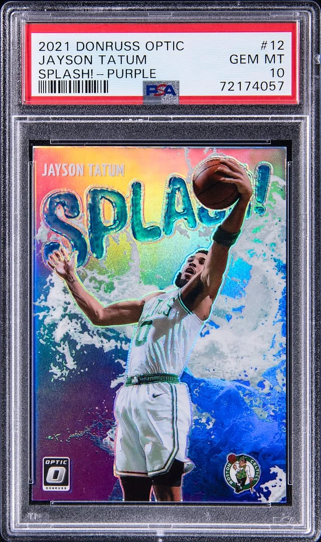2021-22 Panini Donruss Optic Jayson Tatum Splash Purple #12 card image