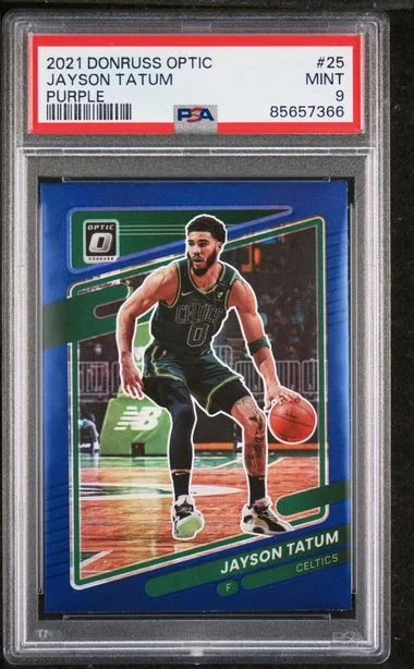 2021-22 Panini Donruss Optic Jayson Tatum Purple #25 card image