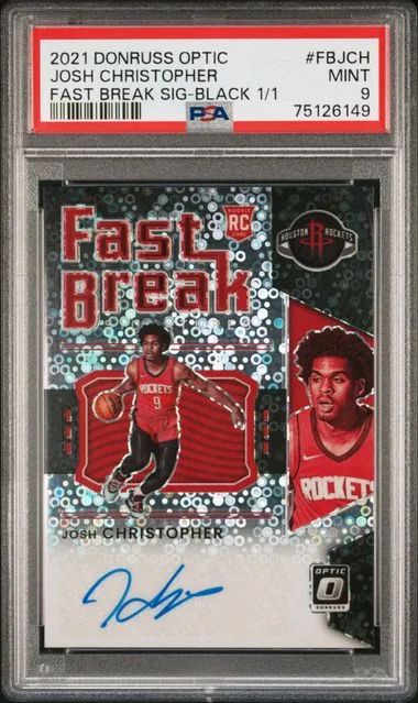 2021-22 Panini Donruss Optic Josh Christopher Fast Break Signatures Black #FB-JCH card image