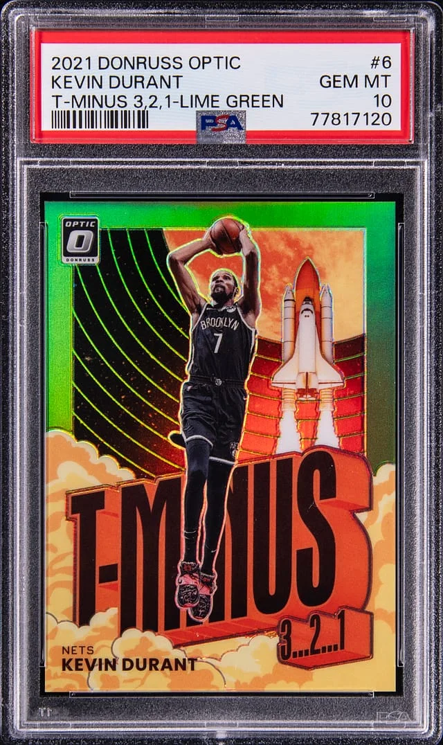 2021-22 Panini Donruss Optic Kevin Durant T-Minus 3,2,1 Lime Green #6 card image