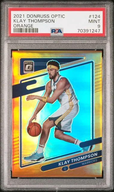 2021-22 Panini Donruss Optic Klay Thompson Blue #124 card image