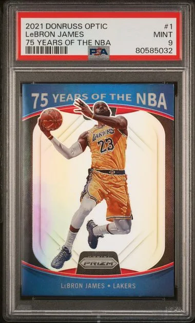 2021-22 Panini Donruss Optic LeBron James 75 Years Of The NBA #1 card image