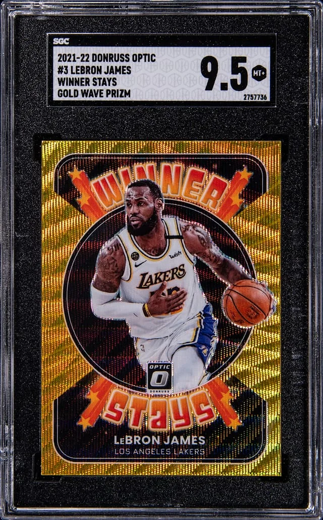 2021-22 Panini Donruss Optic LeBron James Winner Stays Holo #3 card image